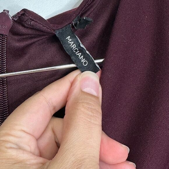 Marciano Open Front Wine Color Dress Size Small - Picture 6 of 7